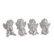 Figurine Ingerasi Argintii Pentru Aranjamente Florale Set 4 Buc