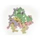 iepurasi - Figurine lemn color pentru decoratiuni florale set 18 buc