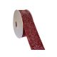 bordo - Rola catifea color+sclipici 3,8 cm pentru aranjamente florale