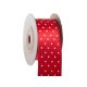 rosu - Rola satin+buline pentru aranjamente florale