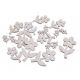 alb - Floricele lemn pentru aranjamente florale set 18 buc