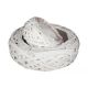model 1 - Cos rotund rattan alb pentru aranjamente florale set 2 buc