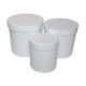 alb - Cutii cilindru color pentru aranjamente florale set 3 buc
