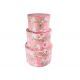 roz - Cutii rotunde model floral pentru aranjamente florale set 3 buc