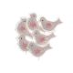 model 2 - Fluturasi/ pasari material textil pentru aranjamente florale set 6 buc