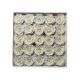 alb - Trandafiri sapun 6 cm pentru aranjamente florale set 25 buc